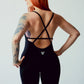 Jumpsuit Long Cross Back black
