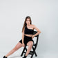 One Shoulder Top Black